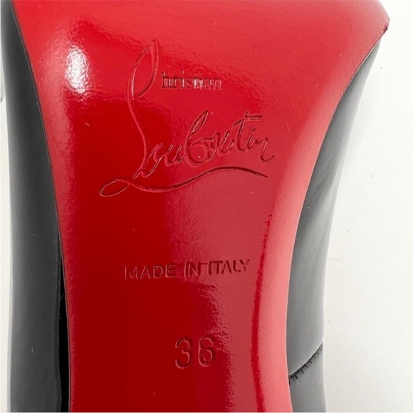 Christian Louboutin Particule Black Patent Leather 100mm Heels - Picture 8 of 8